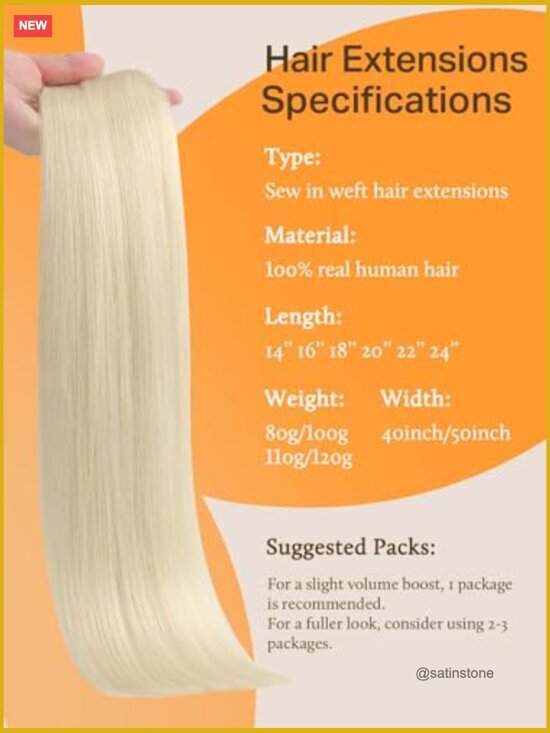 Sew In Hair Extensions 24 Inch 120g Remy Human Hair Weft Long Straight main image 5